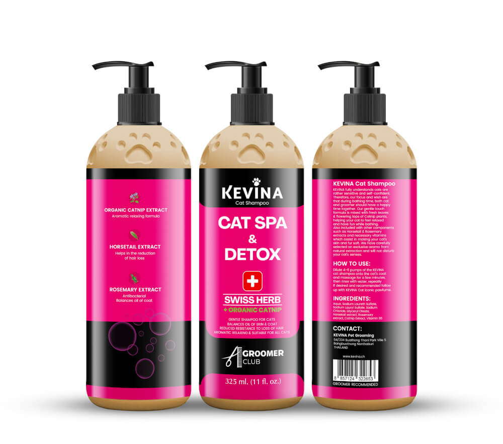 แชมพูแมว KEVINA สูตรสปา SWISS HERB บำรุงล้ำลึกจากภายใน ขนาด 325 ML